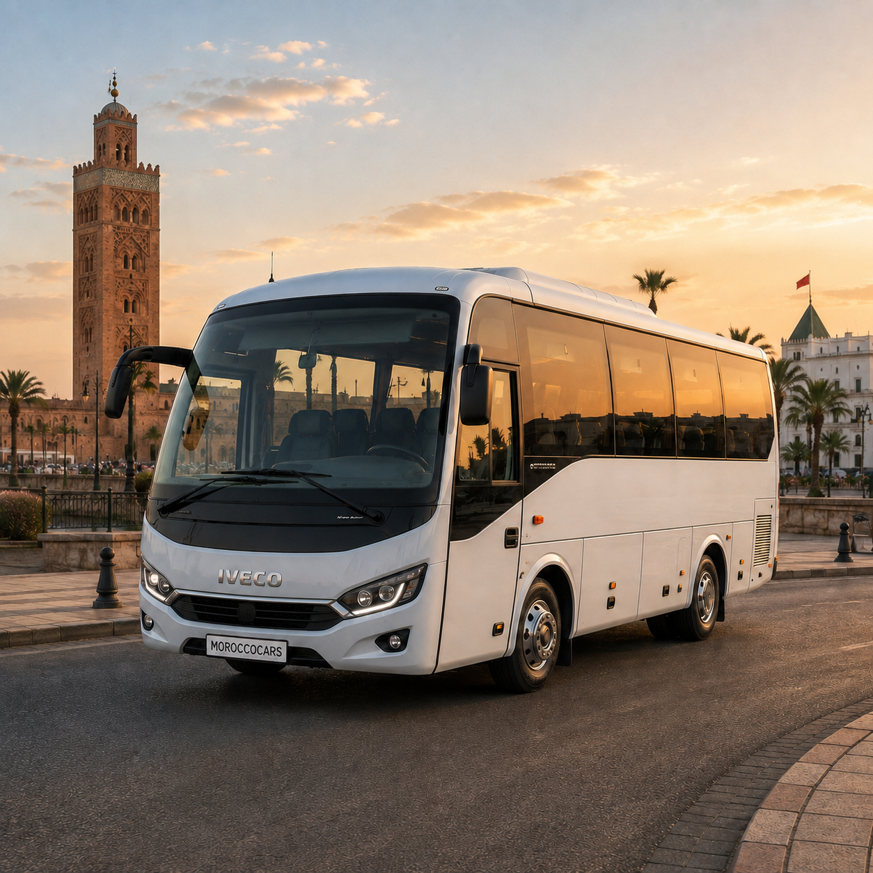 30-seat bus with driver in Casablanca